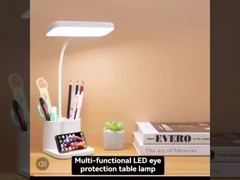 Candeeiro de mesa LED dobrável ajustável portátil USB inteligente com luz de leitura para proteção ocular