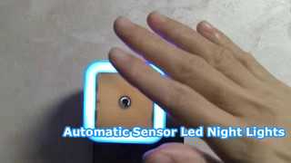 Luzes noturnas led de indução automática, lâmpada de cabeceira economizadora de energia, luz noturna multicolorida para quarto