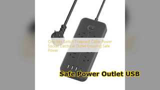Tomada de energia segura com tomada de extensão USB