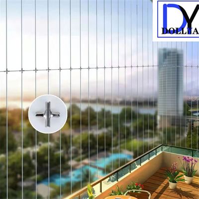 Grelha invisível de aço inoxidável 316 de 2,0 mm com revestimento de nylon e distância entre fios de 5 cm