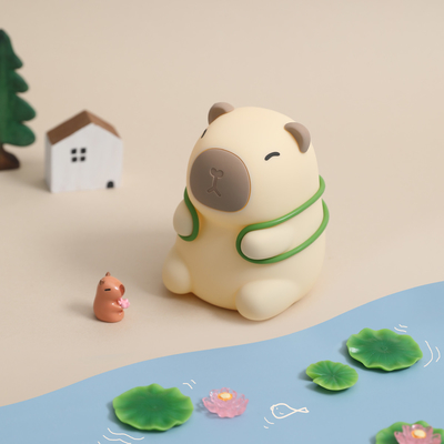 Nova Chegada Sete Cores Silicone Capibara Lâmpada Noturna Regalos de Aniversário Luz Noturna