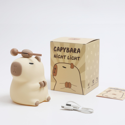 Cute Silicone Capybara Luz Noturna Luz Noturna Infantil Presente Usb Recarregável Lâmpada de Noite de Animais de Silicone