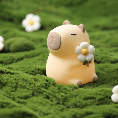 Lâmpada de noite de design moderno de silicone Capybara portátil USB recarregável LED fonte de luz controle de toque lâmpada animal para quarto