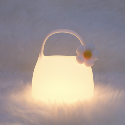 DIY Creative Gift Handbag Lâmpada de aclamação de silicone com tempo Decoração à beira da cama Atmosfera Luz noturna para dormir