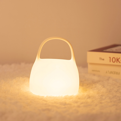 DIY Creative Gift Handbag Lâmpada de aclamação de silicone com tempo Decoração à beira da cama Atmosfera Luz noturna para dormir