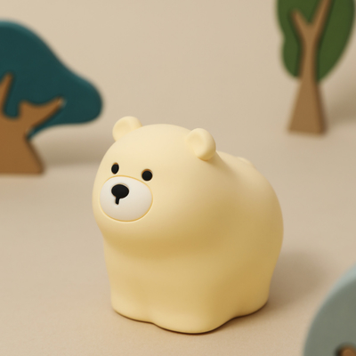 OEM Led Cartoon Cute Lâmpada de sono de urso de silicone Usb Lâmpada de noite recarregável Cama de bebê Lâmpada de cama
