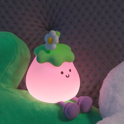Vegetais Pequenas berinjela Lâmpadas de silicone USB recarregável Cama de dormir Lâmpadas noturnas para presentes