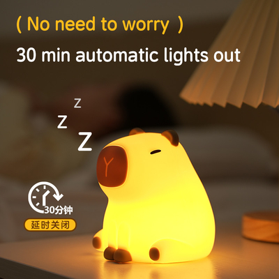 USB Recarregável Dimming Capybara Iluminação Noturna Iluminação noturna de silicone Lâmpadas de cama de crianças