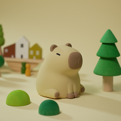Nova Cute Capybara Silicone Night Light Usb Rechargeable Led Pat Lamp Timing Dimming Decorative Table Sleep Night Lamp
