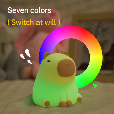 Nova Cute Capybara Silicone Night Light Usb Rechargeable Led Pat Lamp Timing Dimming Decorative Table Sleep Night Lamp