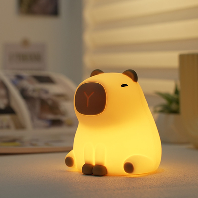 Nova Cute Capybara Silicone Night Light Usb Rechargeable Led Pat Lamp Timing Dimming Decorative Table Sleep Night Lamp