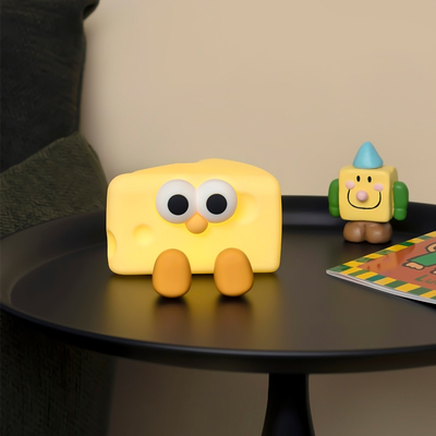 Engraçado Lâmpada noturna recarregável de LED Cartoon Queso Lâmpada de mesa de silicone Sensor de toque Animais DIY Crianças Regalo de quarto Crianças