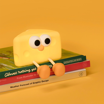 Engraçado Lâmpada noturna recarregável de LED Cartoon Queso Lâmpada de mesa de silicone Sensor de toque Animais DIY Crianças Regalo de quarto Crianças