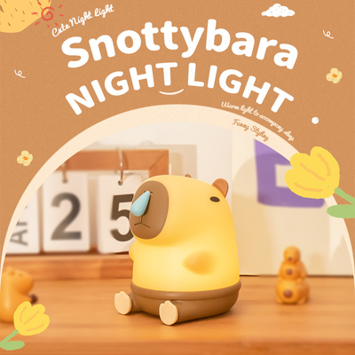 Cute Snottybara Lâmpada de mesa Animal recarregável Criativo Cartoon Capybara Lâmpada de noite de silicone