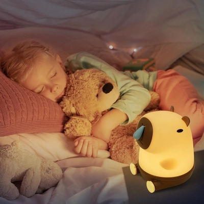 Cute Snottybara Lâmpada de mesa Animal recarregável Criativo Cartoon Capybara Lâmpada de noite de silicone