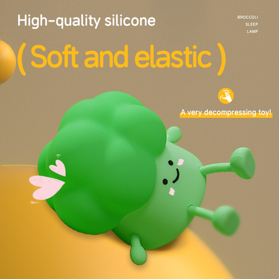 DY Trendy Sleep Silicone Night Light Lâmpada de cama recarregável de vegetais 3 níveis de escurecimento Brócolis Luz noturna