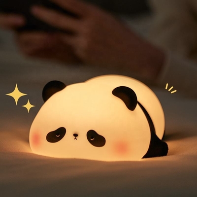 Personalização Luz Noturna de silicone Panda Usb Recarregável Mesa Led Lâmpada Noturna Luz Noturna de silicone Luzes Noturnas Para Quarto de Crianças