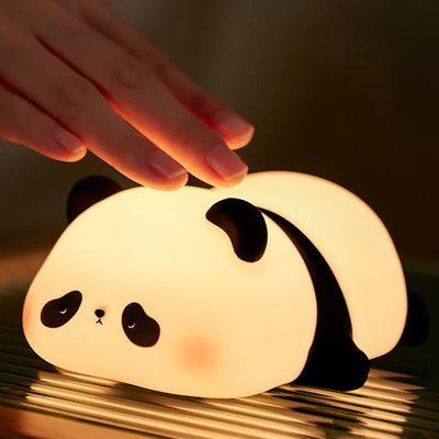 Personalização Luz Noturna de silicone Panda Usb Recarregável Mesa Led Lâmpada Noturna Luz Noturna de silicone Luzes Noturnas Para Quarto de Crianças