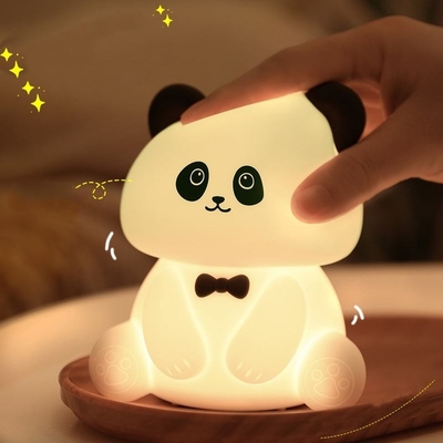 Lâmpadas de bebê recarregáveis de silicone Panda Luz noturna LED para crianças Luzes noturnas
