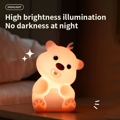 Criativo festivo Decorativo Silicone Luz Noturna LED Pat Dormir Atmosfera Brinquedo Dia das Crianças Natal presente interruptor de alimentação