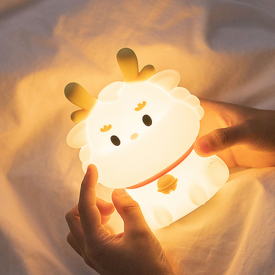 LED USB recarregável Dimming Dragon Touch Cartoon Decoração do quarto bonito silicone baby loung Lâmpada de mesa Luz noturna