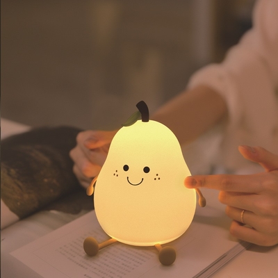Luz de noite de silicone de pérola LED 7 cores Dimming Touch USB Cartoon recarregável Lâmpada de beira de cama Decoração do quarto Cute Kid Gift