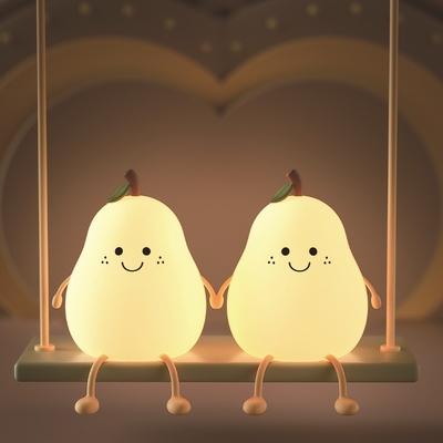 Luz de noite de silicone de pérola LED 7 cores Dimming Touch USB Cartoon recarregável Lâmpada de beira de cama Decoração do quarto Cute Kid Gift