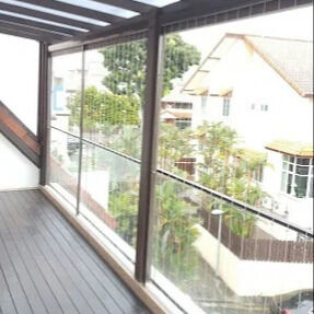 Balcão Grelha invisível Malha transparente Segurança Durabilidade Edifícios modernos