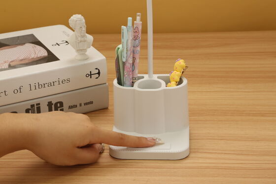 Modern LED Desk Lamp with USB Charging 3 Flexible Pen Holders Phone Holder Stepless Dimmable for Bedroom Study for Reading Room