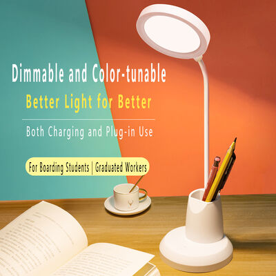 Lâmpada de escritório LED recarregável Plug-in de proteção ocular Lâmpada de estudo Colégio Dormitório Lâmpada de leitura Toque