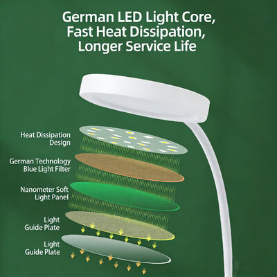 Lâmpada de escritório LED recarregável Plug-in de proteção ocular Lâmpada de estudo Colégio Dormitório Lâmpada de leitura Toque