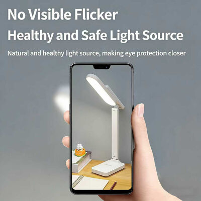 Candeeiro de mesa com fonte de alimentação elétrica, oferecendo temperatura de cor de 3500-6500K, ideal para iluminação de tarefas, estudo, secretária e escritório em casa