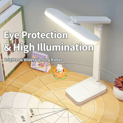 Candeeiro de mesa com fonte de alimentação elétrica, oferecendo temperatura de cor de 3500-6500K, ideal para iluminação de tarefas, estudo, secretária e escritório em casa