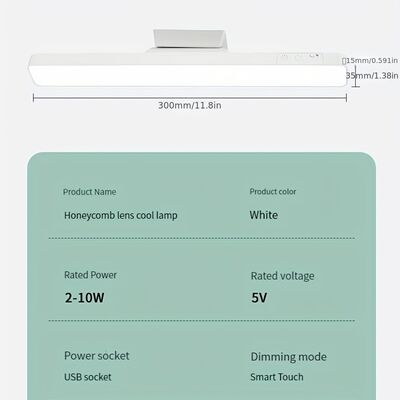 Luminária de mesa LED com temperatura de cor de 3500-6500K, com tensão nominal de 5V 1A Ideal