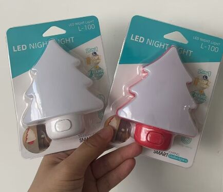 Luz Noturna em Forma de Árvore de Natal Personalizada com Controle por Interruptor, Presente Seguro para Crianças, Lâmpada Infantil para Bebês Dormindo