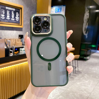 Capa de Celular Magnética Semitransparente à Prova de Choque para iPhone 17