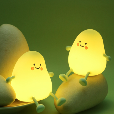 Mango Night Light Cute Crianças Lâmpada de silicone Para Crianças Quarto Dormir Iluminação USB Carregamento LED Luzes noturnas