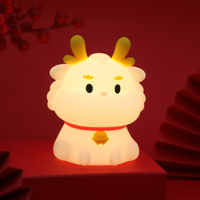 Cute Silicone Dragão Decoração Quarto Mini Lâmpada de Noite Lovely Animais Cartoon Luz Noturna Para Crianças